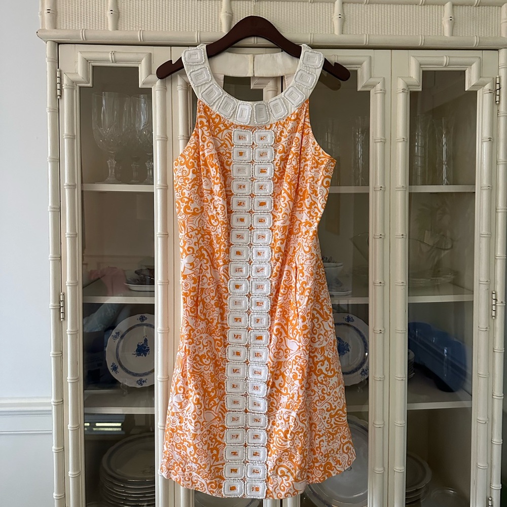 Lilly Pulitzer Jubilee Dress Size 8 Catalina Shift Orange
